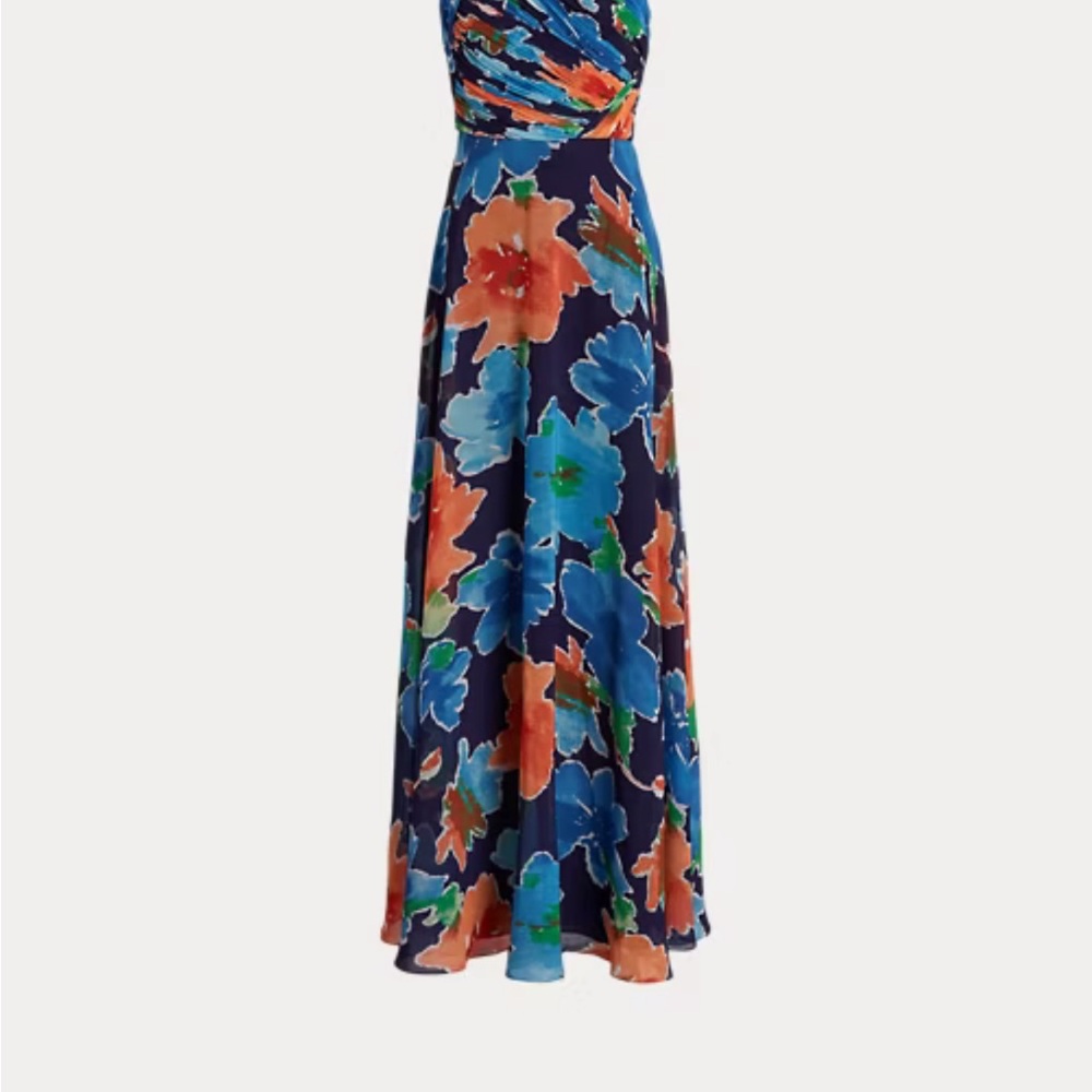 Ralph Lauren Floral Maxi Dress in Navy, Blue, Orange, Green
